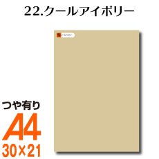 画像1: 全86色 屋外用 カッティング用シート A4 サイズ 22.クールアイボリー （つや有り） (1)